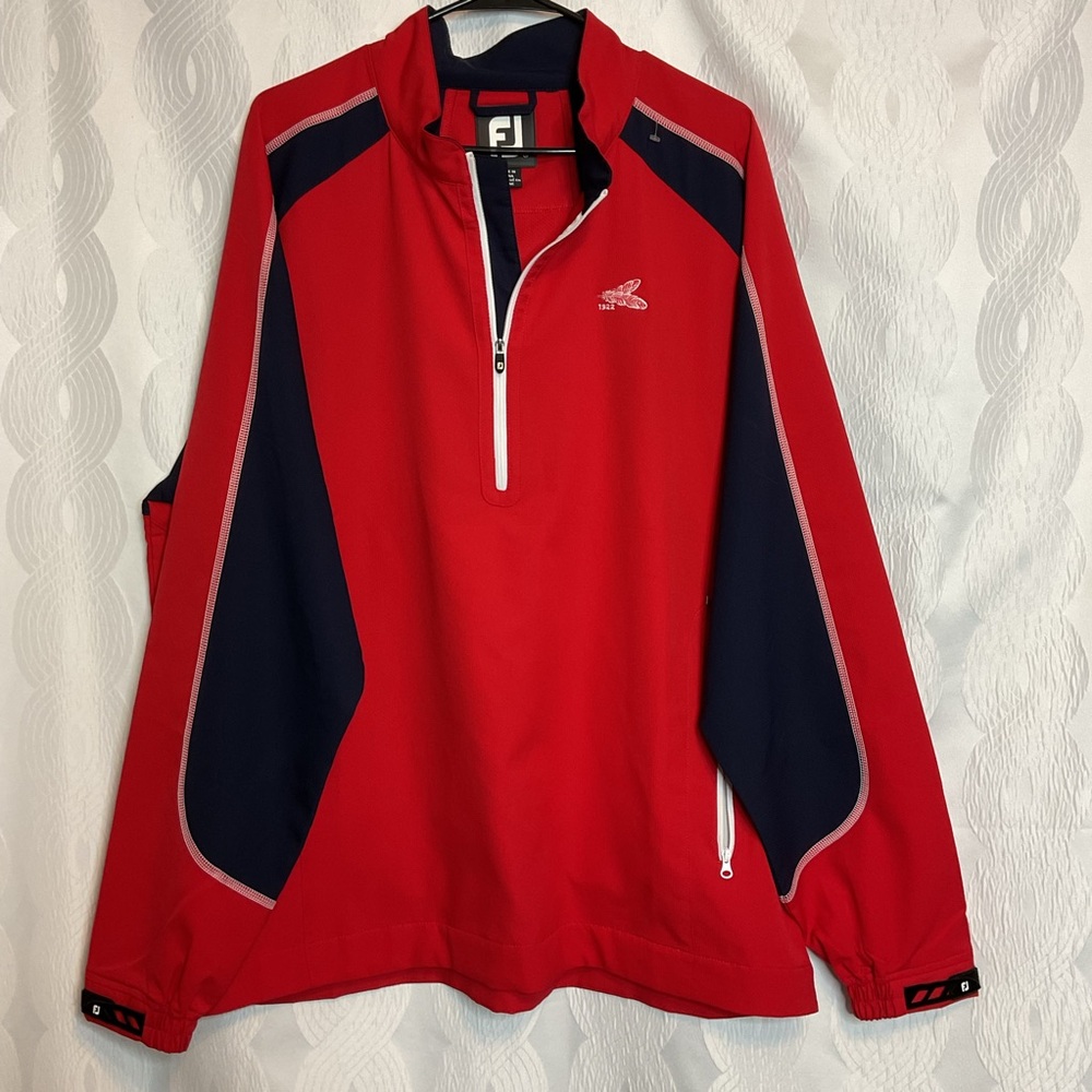 FJ mens pull over lightweight  red and navy xl Quarter zip